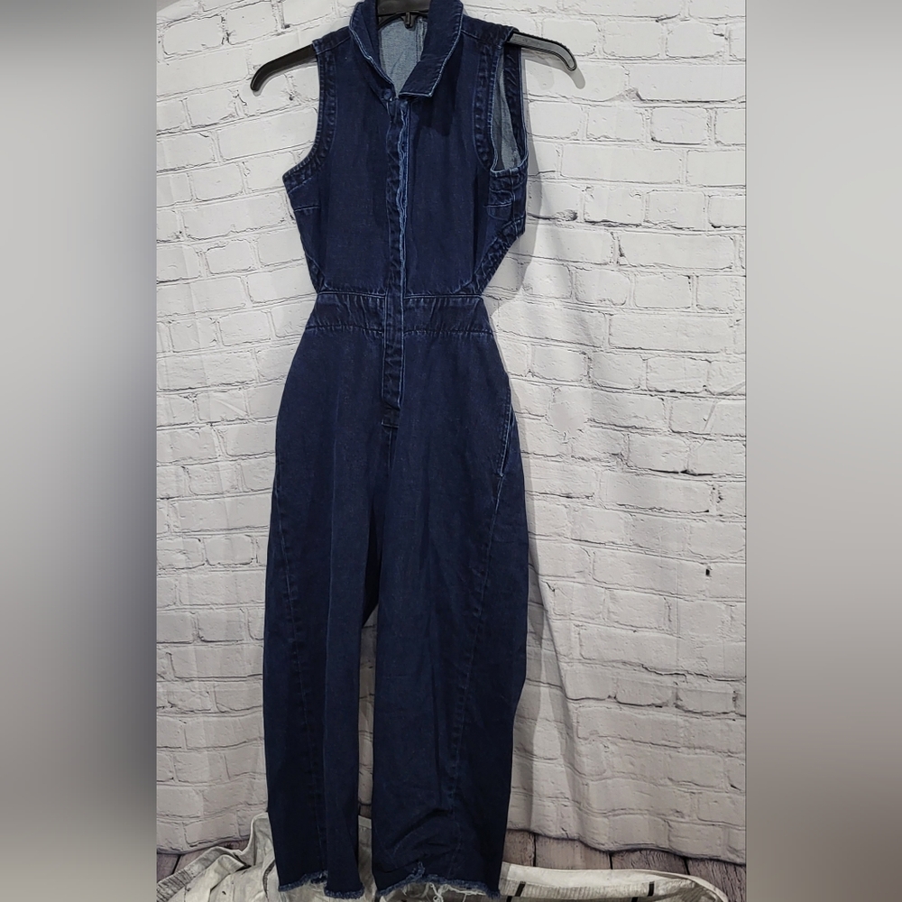 Asos Demin Women's Jumpsuit Blue  Sleeveless open back